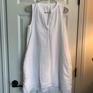 Time and Tru White Cotton Gauzy Mini Dress